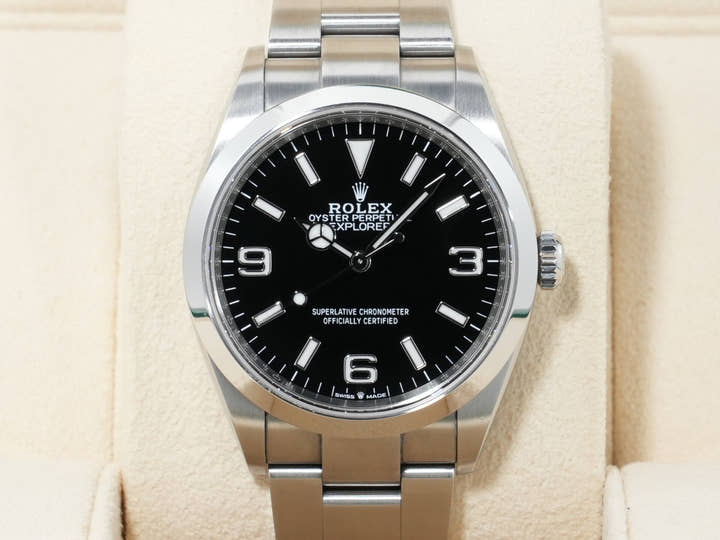 ロレックス エクスプローラー36 Ref.124270 ステンレススチール ブラック文字盤 オイスターブレスレット 中古 52wd8yc5