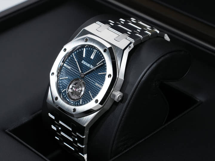 オーデマピゲ ロイヤルオーク フライング トゥールビヨン エクストラ シン (RD#3) Ref.26670ST.OO.1240ST.02 ステンレススチール ブルー文字盤 未使用 ra9p9jxu