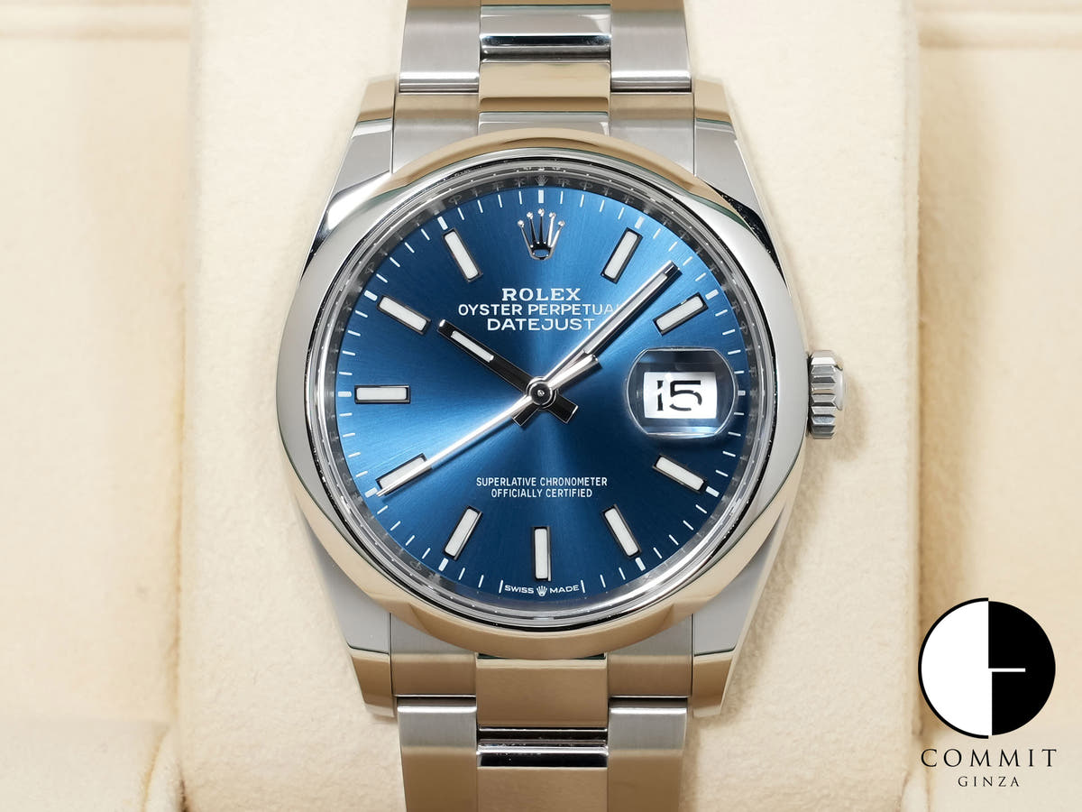 ロレックス デイトジャスト36 Ref.126200 ステンレススチール ブライトブルー文字盤 オイスターブレスレット 美品 anc4fpih