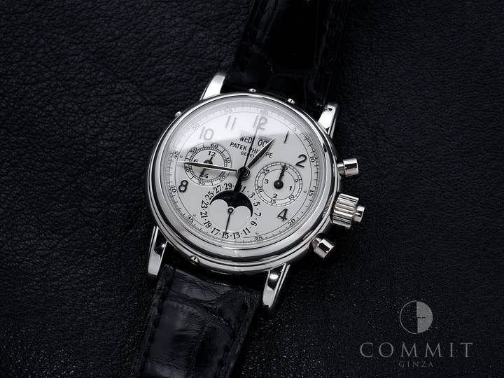 パテックフィリップ パーペチュアルカレンダー スプリットセコンド クロノグラフ Ref.5004P-021 プラチナ シルバー文字盤 中古 o55qvpib