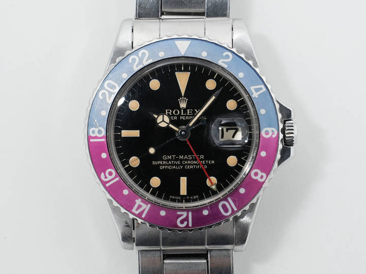 Rolex GMT Master Ref. 1675, stainless steel, black dial, Oyster bracelet, pre-owned. (inr48cp2 appears to be an internal reference number and not part of the product description)
