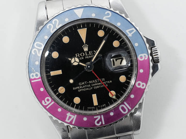 Rolex GMT Master Ref. 1675, stainless steel, black dial, Oyster bracelet, pre-owned. (inr48cp2 appears to be an internal reference number and not part of the product description)