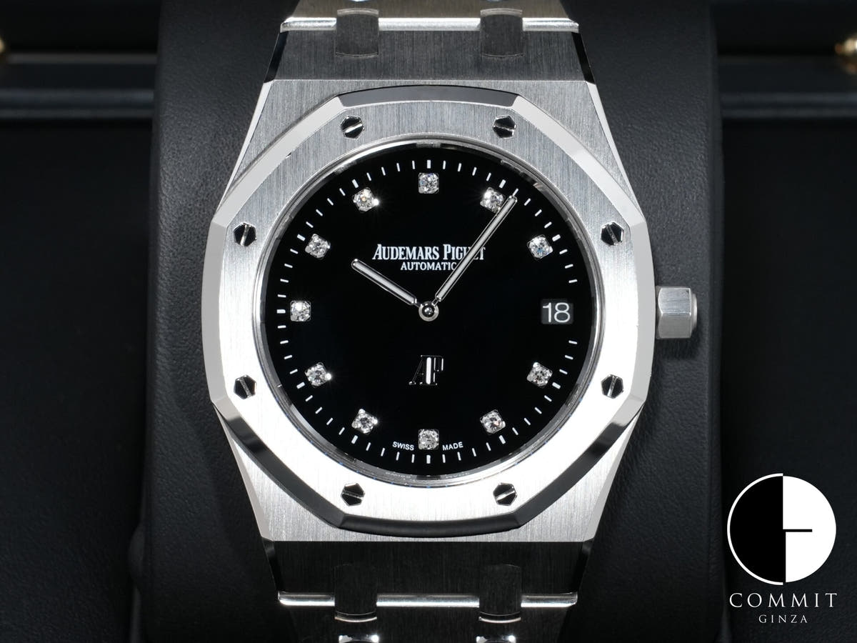オーデマピゲ ロイヤルオーク ジャンボ エクストラ シン Ref.15206PT.OO.1240PT.01 プラチナ オニキス11Pダイヤ文字盤 美中古 s9f3j8ta