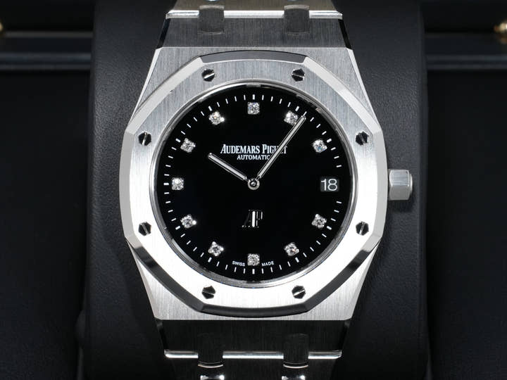 オーデマピゲ ロイヤルオーク ジャンボ エクストラ シン Ref.15206PT.OO.1240PT.01 プラチナ オニキス11Pダイヤ文字盤 美中古 s9f3j8ta