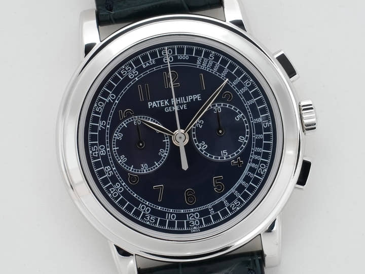 パテックフィリップ コンプリケーション クロノグラフ Ref.5070P-001 プラチナ ブルー文字盤 中古 7iovfnsx