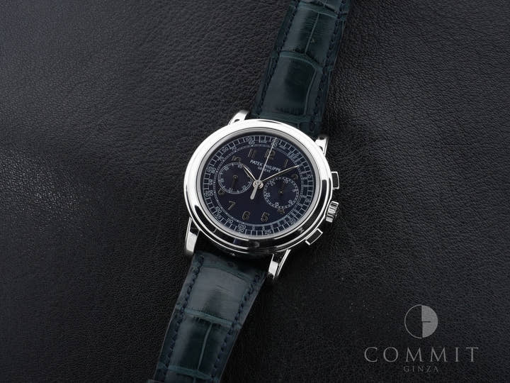 パテックフィリップ コンプリケーション クロノグラフ Ref.5070P-001 プラチナ ブルー文字盤 中古 7iovfnsx