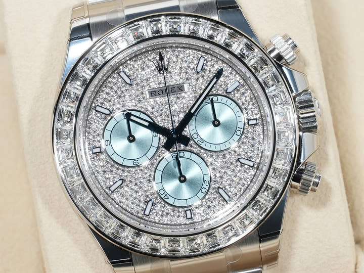 Rolex Daytona Ref. 126576TBR Platinum Pave Diamond Dial, Unused.