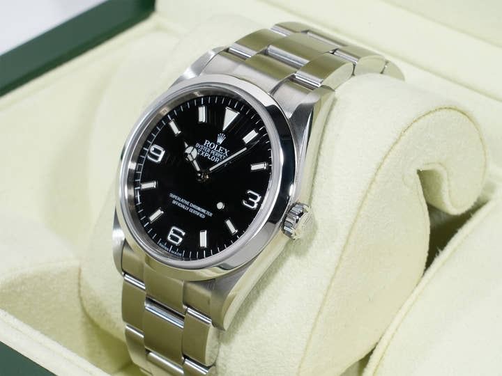 ロレックス エクスプローラーI Ref.114270 ステンレススチール ブラック文字盤 オイスターブレスレット 美品 gzqpka7d