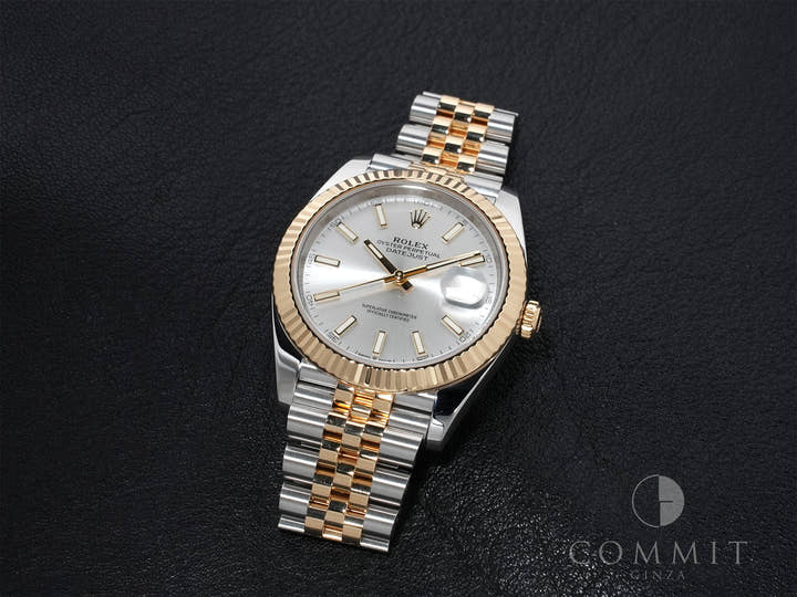 ロレックス デイトジャスト41 Ref.126333 ステンレススチール/イエローゴールド シルバー文字盤 ジュビリーブレスレット 美品 d62q97ac