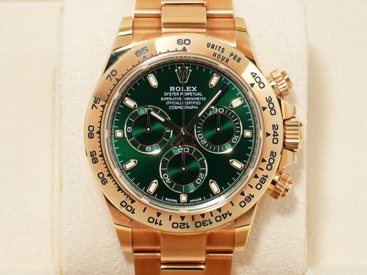 Rolex Daytona Ref. 116508 Yellow Gold Green Dial Pre-owned padbiess