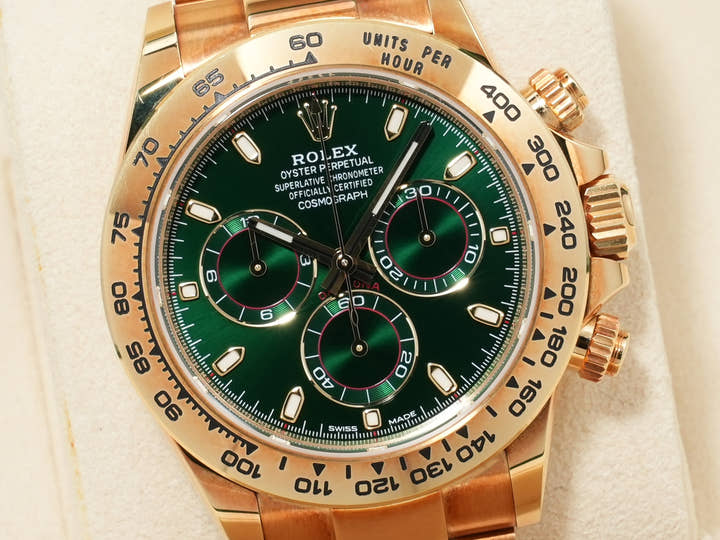 Rolex Daytona Ref. 116508 Yellow Gold Green Dial Pre-owned padbiess
