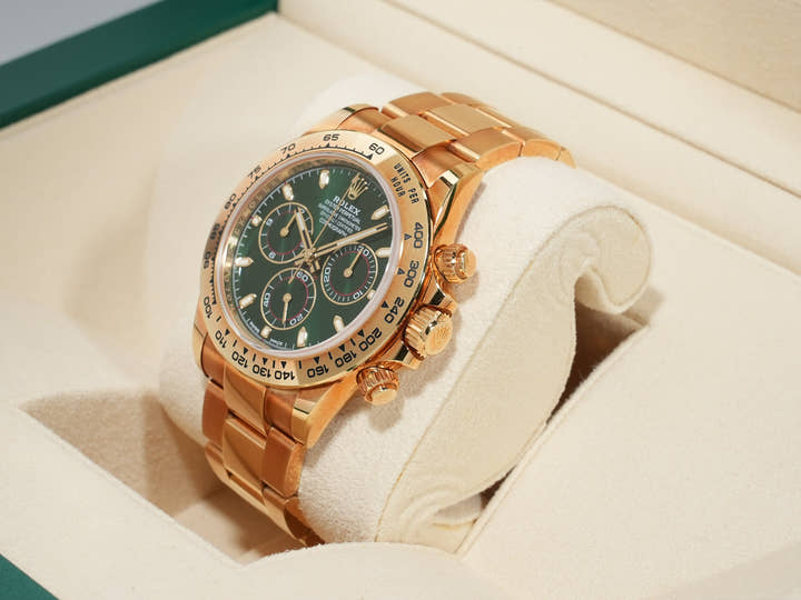 Rolex Daytona Ref. 116508 Yellow Gold Green Dial Pre-owned padbiess