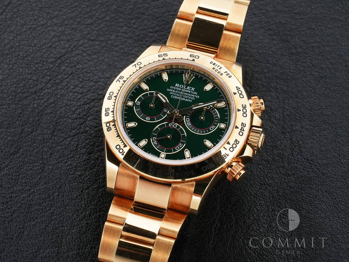 Rolex Daytona Ref. 116508 Yellow Gold Green Dial Pre-owned padbiess