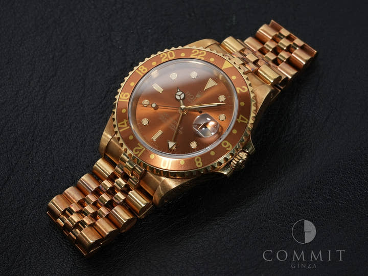 ロレックス GMTマスターII Ref.16718 イエローゴールド ブラウン文字盤 ジュビリーブレスレット 中古 2pwjg3sz