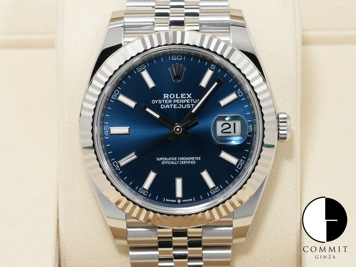 ロレックス デイトジャスト41 Ref.126334 ステンレススチール/ホワイトゴールド ブライトブルー文字盤 ジュビリーブレスレット 未使用 yvyrrdqf