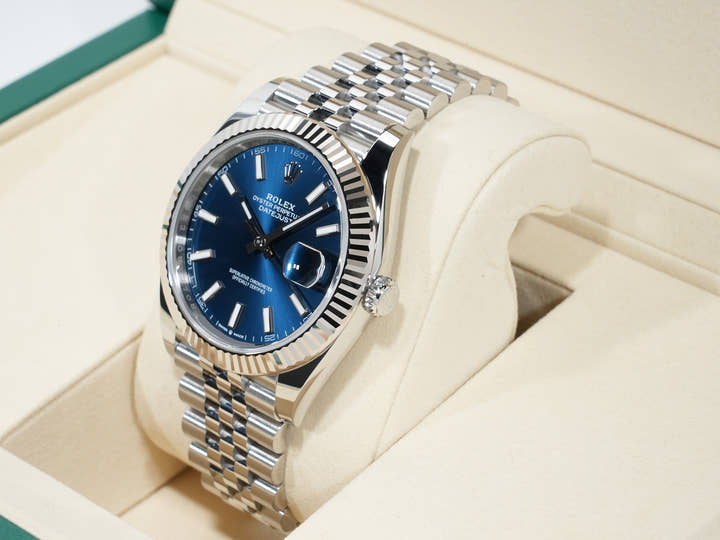 ロレックス デイトジャスト41 Ref.126334 ステンレススチール/ホワイトゴールド ブライトブルー文字盤 ジュビリーブレスレット 未使用 yvyrrdqf