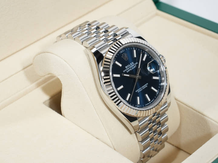 ロレックス デイトジャスト41 Ref.126334 ステンレススチール/ホワイトゴールド ブライトブルー文字盤 ジュビリーブレスレット 未使用 yvyrrdqf