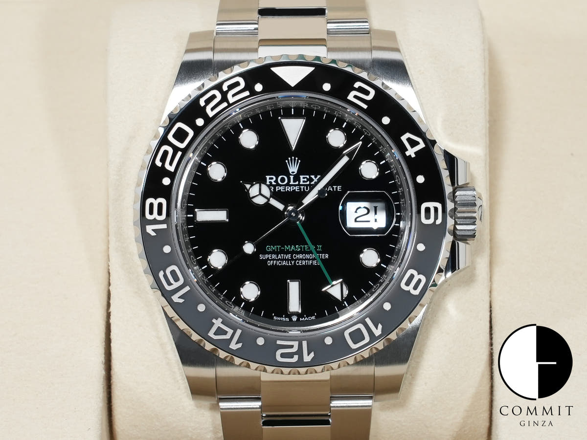 Rolex GMT-Master II Ref. 126710GRNR Stainless Steel Black Dial Oyster Bracelet Unused mnqszoib