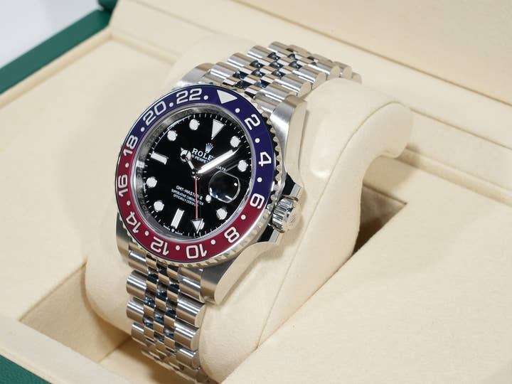 Rolex GMT-Master II Ref. 126710BLRO, stainless steel, black dial, Jubilee bracelet, unused. (ggrmdp6v appears to be an internal reference number and not part of the product description)