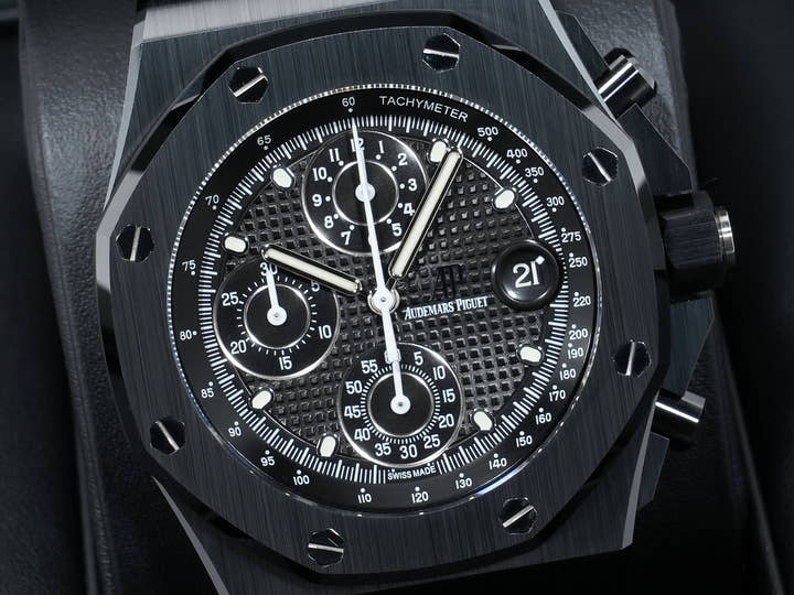 オーデマピゲ ロイヤルオーク オフショア クロノグラフ Ref.26238CE.OO.1300CE.01 ブラックセラミック ブラック文字盤 美品 bpbky2ej