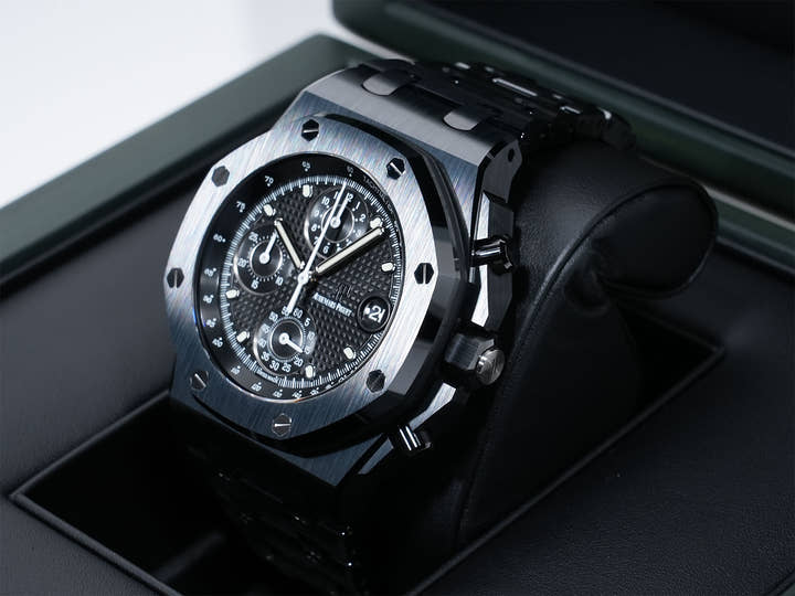 オーデマピゲ ロイヤルオーク オフショア クロノグラフ Ref.26238CE.OO.1300CE.01 ブラックセラミック ブラック文字盤 美品 bpbky2ej