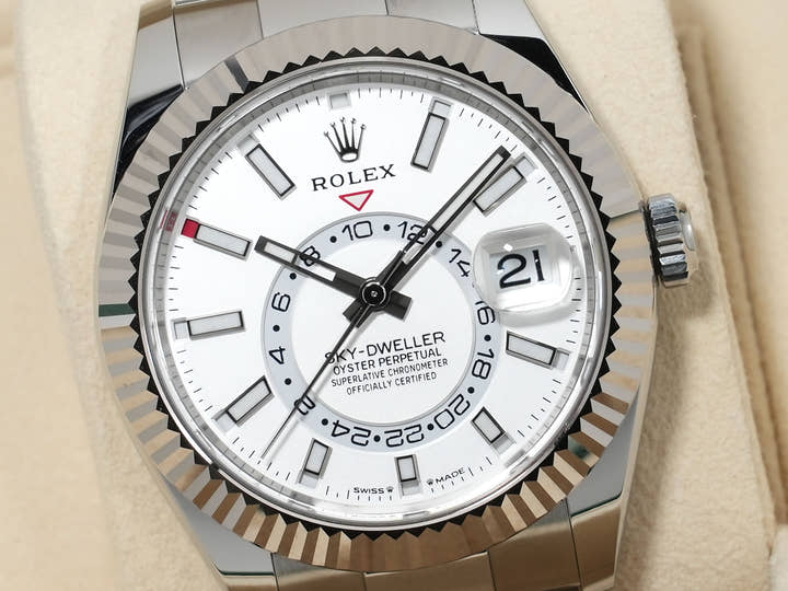 ロレックス スカイドゥエラー Ref.336934 ステンレススチール/ホワイトゴールド ホワイト文字盤 オイスターブレスレット 美品 suyauxrc