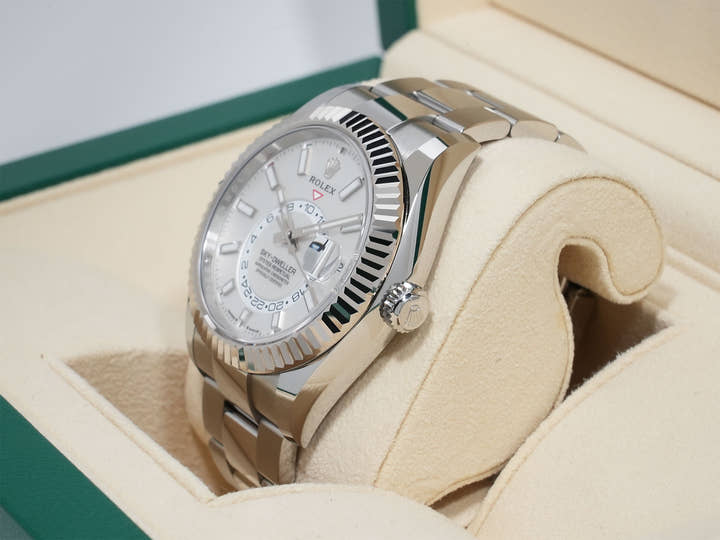 ロレックス スカイドゥエラー Ref.336934 ステンレススチール/ホワイトゴールド ホワイト文字盤 オイスターブレスレット 美品 suyauxrc