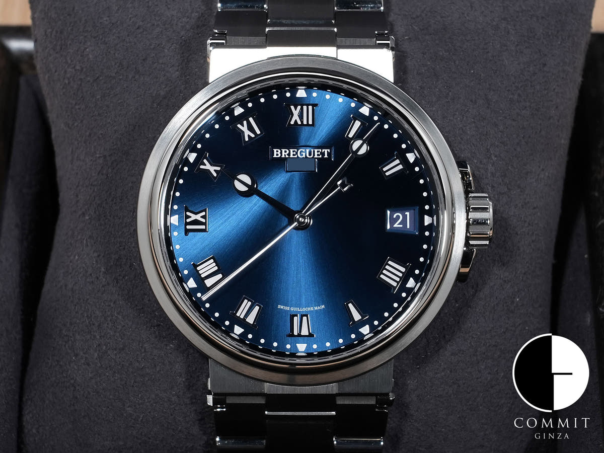 ブレゲ マリーン Ref.5517TI/Y1/TZ0 チタニウム ブルー文字盤 美中古 5ux4bukh