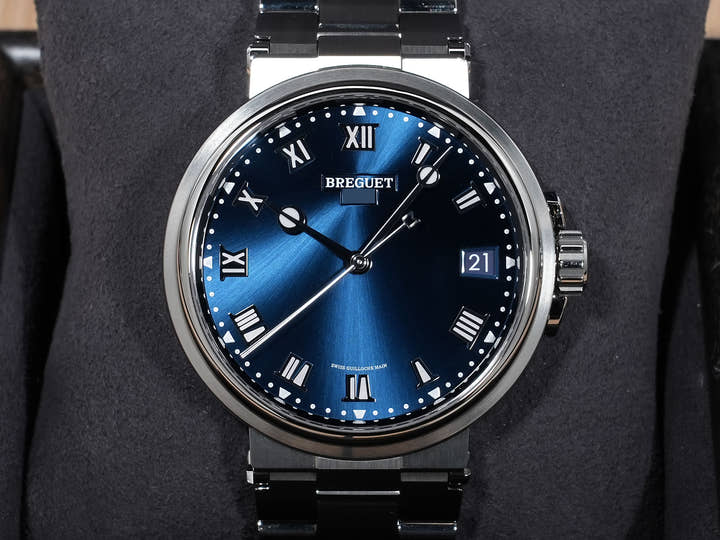 ブレゲ マリーン Ref.5517TI/Y1/TZ0 チタニウム ブルー文字盤 美中古 5ux4bukh