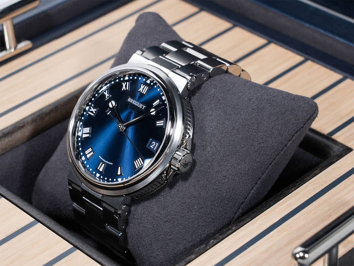 ブレゲ マリーン Ref.5517TI/Y1/TZ0 チタニウム ブルー文字盤 美中古 5ux4bukh