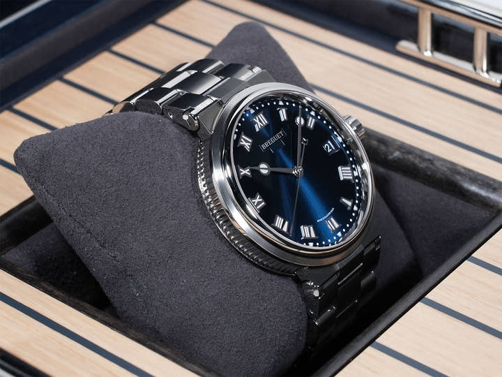 ブレゲ マリーン Ref.5517TI/Y1/TZ0 チタニウム ブルー文字盤 美中古 5ux4bukh