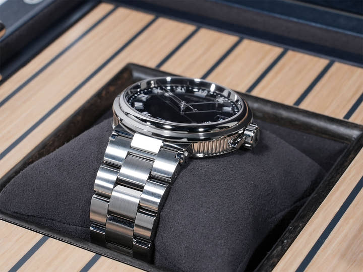 ブレゲ マリーン Ref.5517TI/Y1/TZ0 チタニウム ブルー文字盤 美中古 5ux4bukh