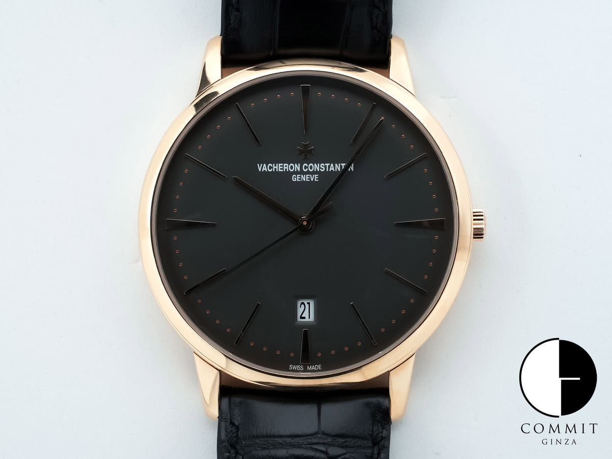 Vacheron Constantin Patrimony Automatic Ref. 85180/000R-9166, pink gold, grey dial, pre-owned. (paofaeuf appears to be unrelated text and likely a typo or error.)