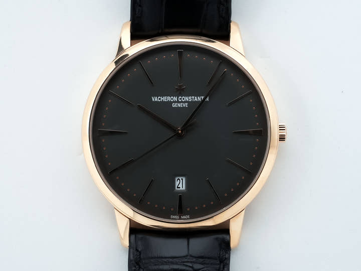 Vacheron Constantin Patrimony Automatic Ref. 85180/000R-9166, pink gold, grey dial, pre-owned. (paofaeuf appears to be unrelated text and likely a typo or error.)