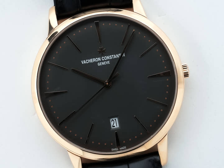 Vacheron Constantin Patrimony Automatic Ref. 85180/000R-9166, pink gold, grey dial, pre-owned. (paofaeuf appears to be unrelated text and likely a typo or error.)