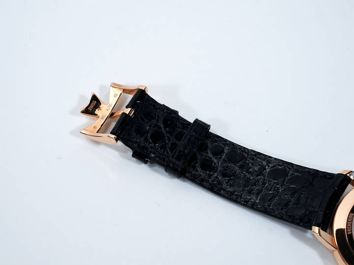 Vacheron Constantin Patrimony Automatic Ref. 85180/000R-9166, pink gold, grey dial, pre-owned. (paofaeuf appears to be unrelated text and likely a typo or error.)