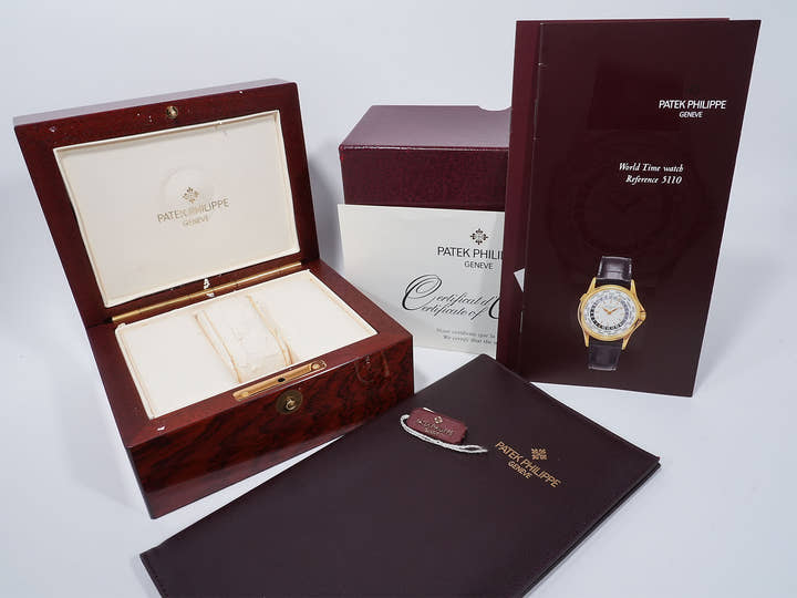 パテックフィリップ コンプリケーション ワールドタイム Ref.5110J-001 イエローゴールド シルバー文字盤 中古 a3asybwr
