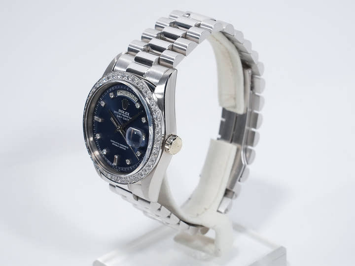 ロレックス デイデイト36 Ref.1804 ホワイトゴールド ブルー文字盤 中古 87kmwa6v