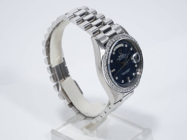 ロレックス デイデイト36 Ref.1804 ホワイトゴールド ブルー文字盤 中古 87kmwa6v