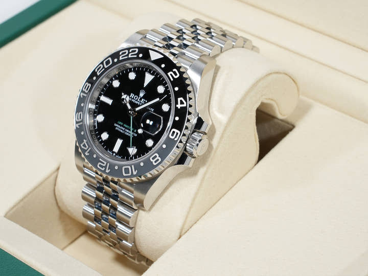 Rolex GMT-Master II Ref. 126710GRNR Stainless Steel Black Dial Jubilee Bracelet Unused y7v5aqr9
