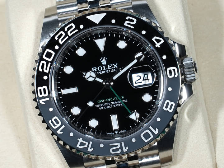 Rolex GMT-Master II Ref. 126710GRNR Stainless Steel Black Dial Jubilee Bracelet Unused kiygcr2u