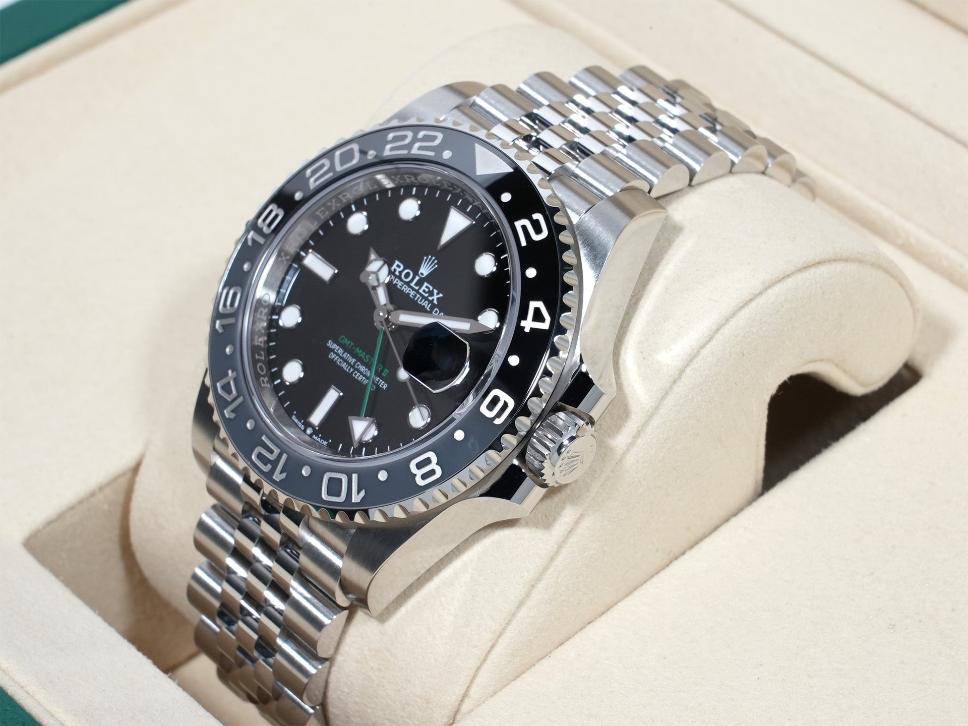 Rolex GMT-Master II Ref. 126710GRNR Stainless Steel Black Dial Jubilee Bracelet Unused kiygcr2u