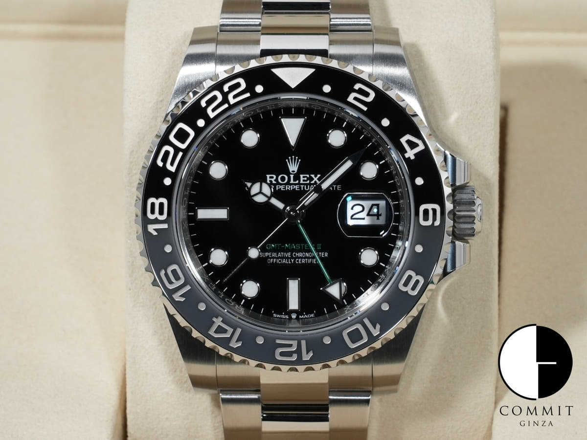 Rolex GMT-Master II Ref. 126710GRNR Stainless Steel Black Dial Oyster Bracelet Unused qqrq9w5f