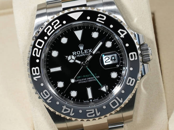 Rolex GMT-Master II Ref. 126710GRNR Stainless Steel Black Dial Oyster Bracelet Unused qqrq9w5f