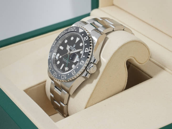 Rolex GMT-Master II Ref. 126710GRNR Stainless Steel Black Dial Oyster Bracelet Unused qqrq9w5f