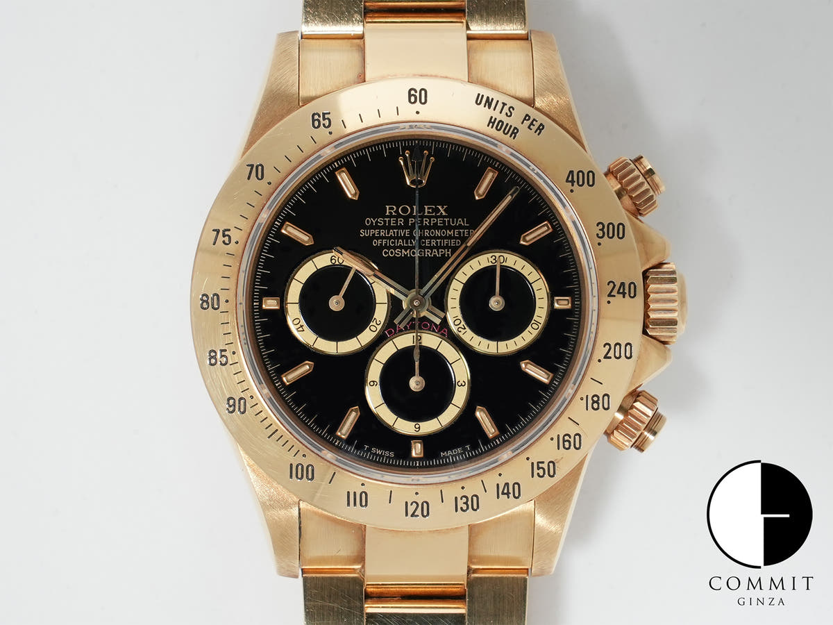 ロレックス デイトナ エルプリメロ Ref.16528 イエローゴールド ブラック文字盤 中古 bh2fmi93