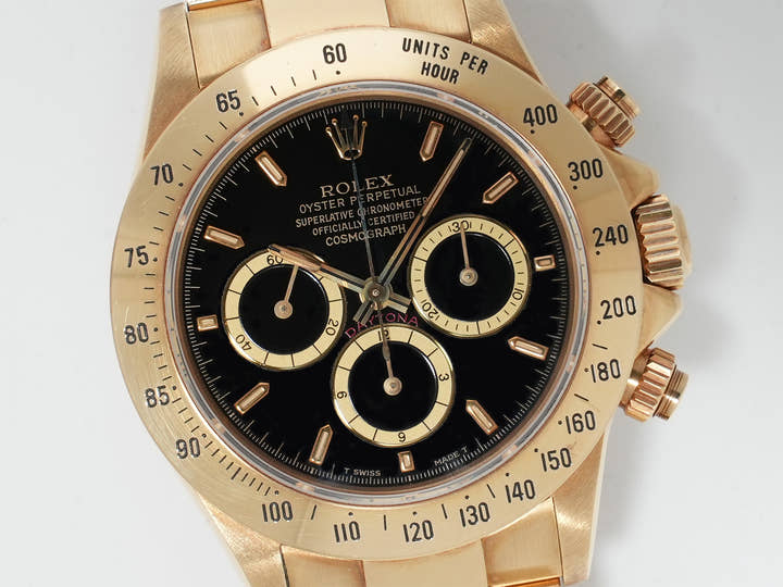 ロレックス デイトナ エルプリメロ Ref.16528 イエローゴールド ブラック文字盤 中古 bh2fmi93