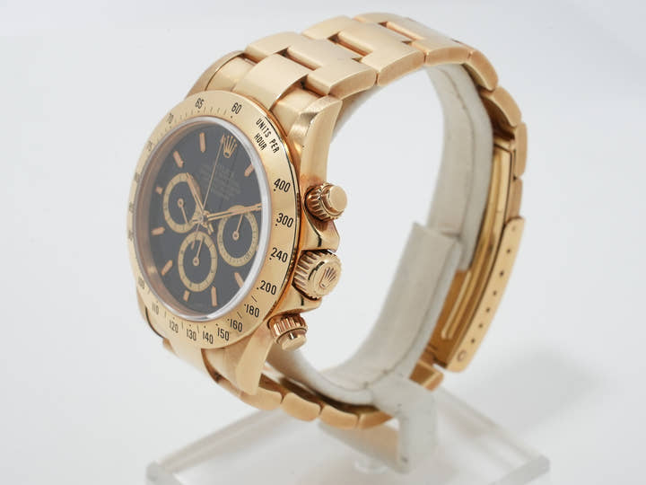 ロレックス デイトナ エルプリメロ Ref.16528 イエローゴールド ブラック文字盤 中古 bh2fmi93