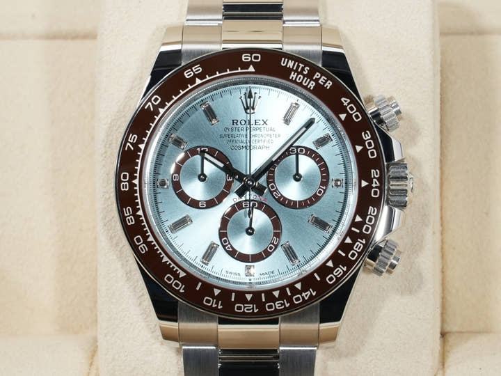Rolex Daytona Ref. 126506A Platinum Ice Blue Dial with 11 Diamond Markers, Unused.  (6nvfmg5b appears to be an internal reference number and is not translated)