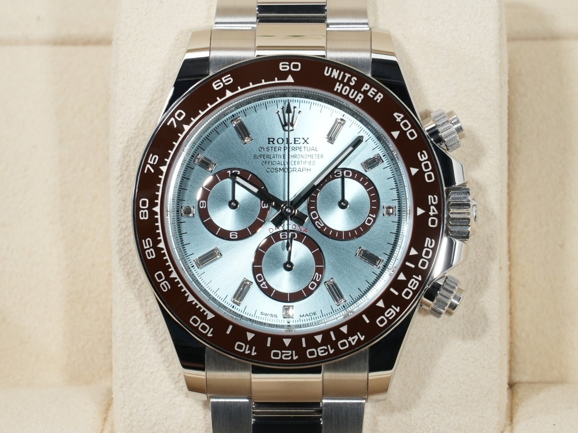 Rolex Daytona Ref. 126506A Platinum Ice Blue Dial with 11 Diamond Markers, Unused.  (6nvfmg5b appears to be an internal reference number and is not translated)